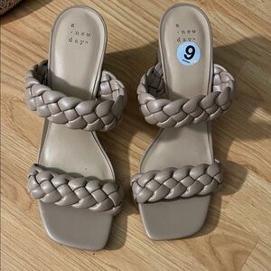 A New Day Women's Taupe Braided Sandals